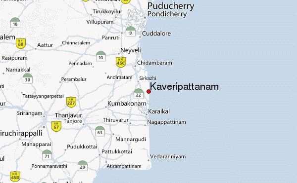Location Of Kaveripattinam 